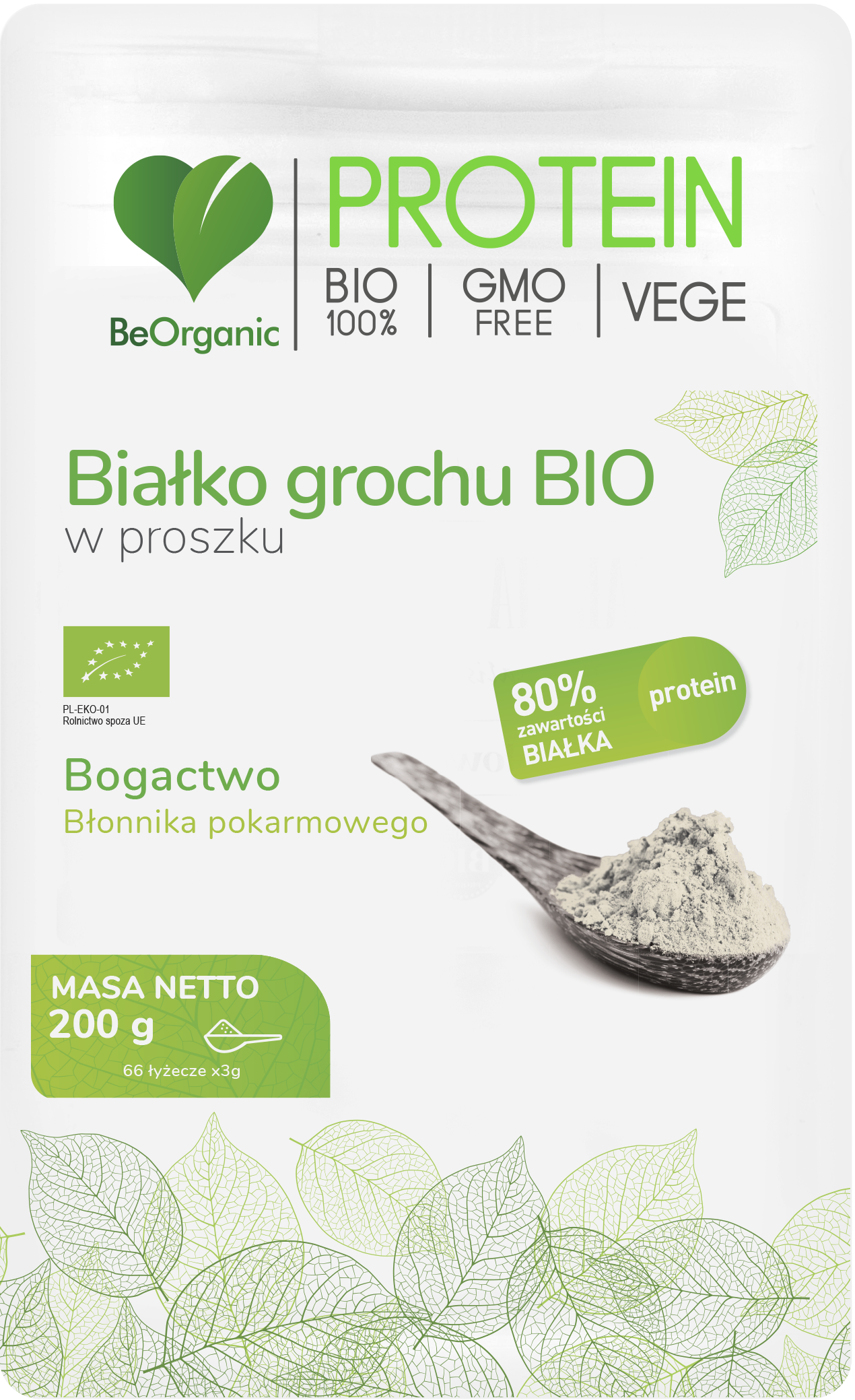 Białko grochu BIO w proszku 200g - 50% białka – Aliness